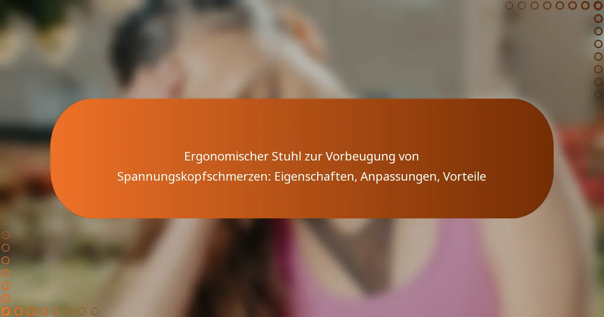 Ergonomischer Stuhl zur Vorbeugung von Spannungskopfschmerzen: Eigenschaften, Anpassungen, Vorteile