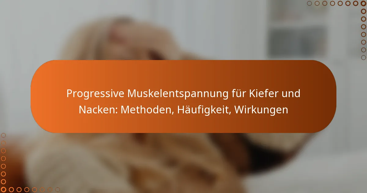 Progressive Muskelentspannung für Kiefer und Nacken: Methoden, Häufigkeit, Wirkungen